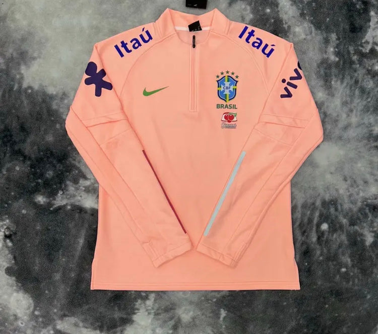 Pull Zippé rose Brésil